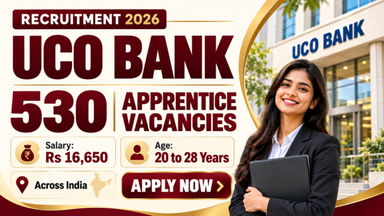 UCO Bank Apprentice Recruitment 2026: Apply Online for 530 Vacancies, Eligibility, Stipend and Exam Date