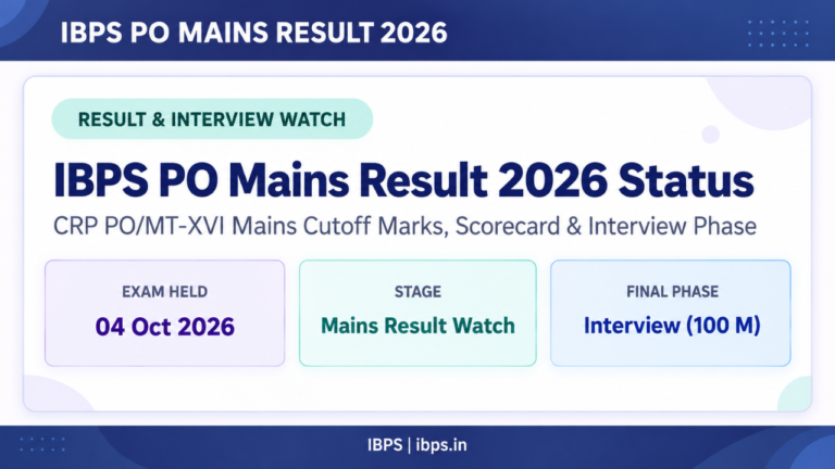 IBPS PO Mains Result 2026: Result Date, Scorecard, Cut-Off and Interview Details